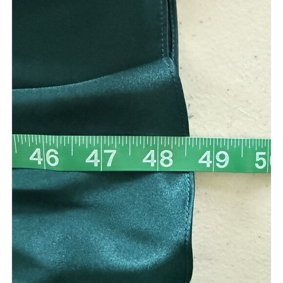 Galena Signature Teal Satin Maxi Spaghetti Strap Corset Bodice Flowy A-Line Sz 2 - Picture 8 of 8